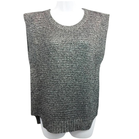 Sandro Silver and Black Knit 1 Blouse - Picture 1 of 4